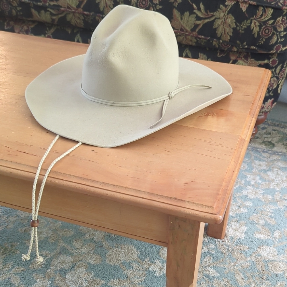 Stetson Tan Cowboy Hat with Chin Strap
